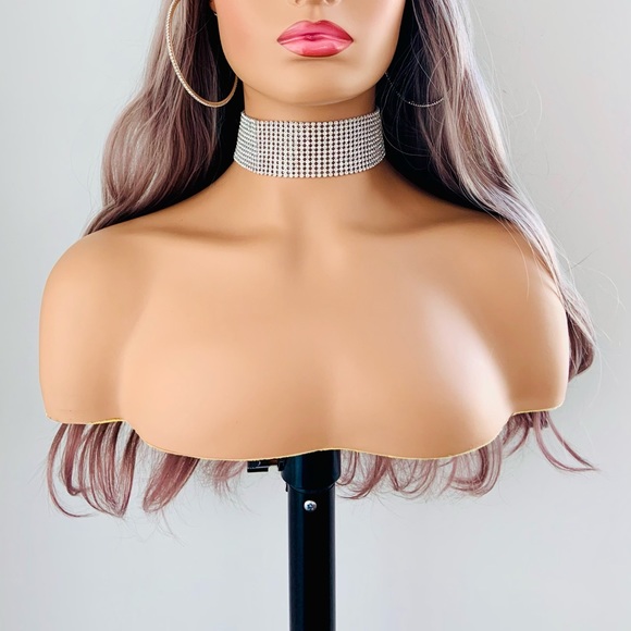 A Very Pretty 22” Ash Berry Color Synthetic Wig with Bangs / “Put On & Go” - Picture 9 of 11